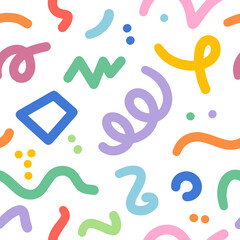 Collection of simple colorful seamless patterns. Suitable for the required design composition