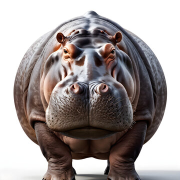 recommend clip art: drawing of a hippo Illustration white background 