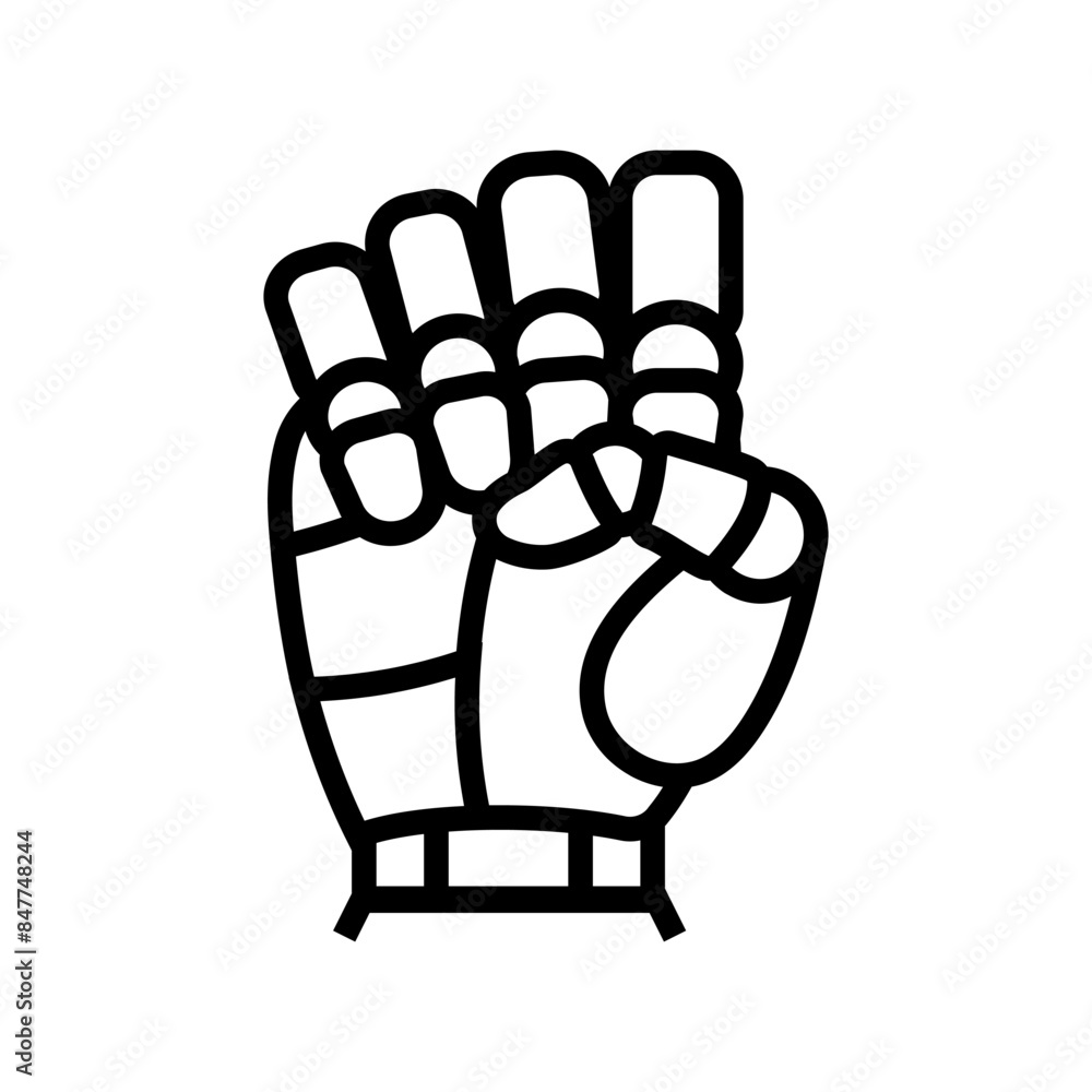 Poster fist robot hand gesture line icon vector. fist robot hand gesture sign. isolated contour symbol blac