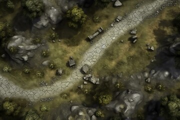 DnD Battlemap Road of the ghostly echoes- a road that seems to reflect itself.