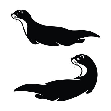 otter logo vector illustration template