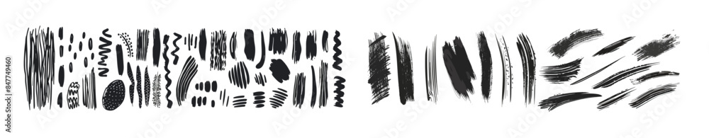 Aufkleber hand drawn crayon or marker scribbles of horizontal waves and shapes. modern illustration of horizon