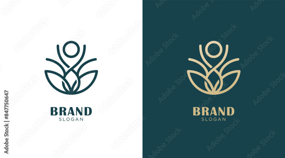 Canvas Prints floral and nature ornament logo symbol template. minimalist, luxury, royal and elegant logo vector