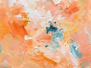 Abstract pale orange oil paint brushstrokes texture Oil color painting. Generative AI.