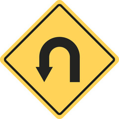Road Sign U-turn Icon