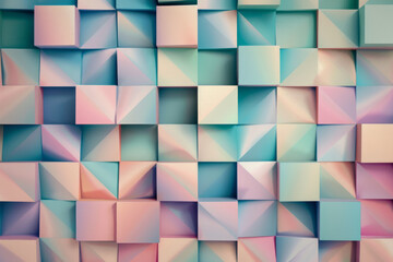 Obraz premium A seamless geometric design resembling pastel cubes, combining depth and softness to form a soothing, modern visual aesthetic.