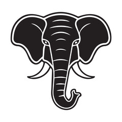 Simple elephant icon or logo, black vector illustration on white background