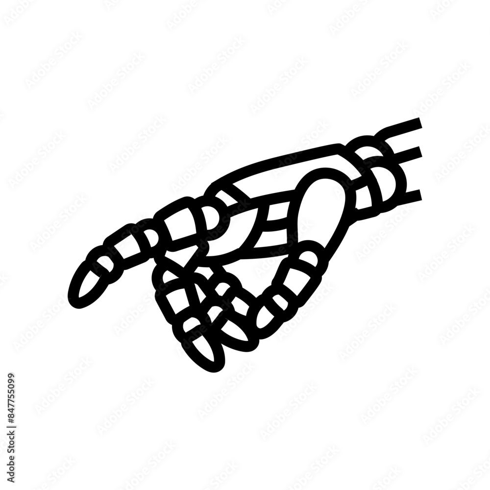 Aufkleber touch robot hand gesture line icon vector. touch robot hand gesture sign. isolated contour symbol bl