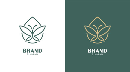Floral and nature ornament logo symbol template. Minimalist, luxury, royal and elegant logo vector