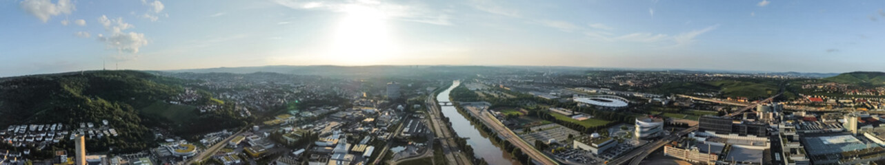 Neckarpark in Stuttgart Fußballstadion, Automuseum, Wasen