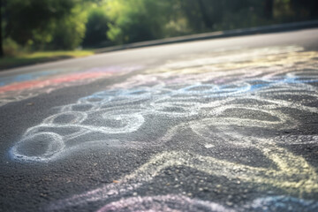 道路, 道, チョーク, 落書き, カラフル, 遊び, road, chalk, graffiti, colorful, play