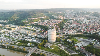 Gasspeicher am Neckarpark in Stuttgart