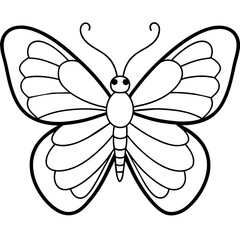 Butter fly cartoon style Vector Illustration