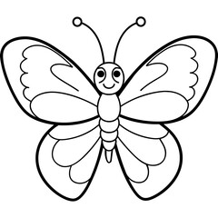 Butter fly cartoon style Vector Illustration