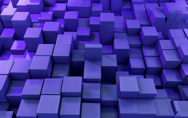 abstract blue cubes background 3D render of an landscape of extending 