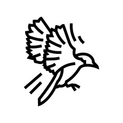 flying bird progress line icon vector. flying bird progress sign. isolated contour symbol black illustration