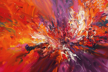 explosive vibrant abstract painting with bold colors, monitor