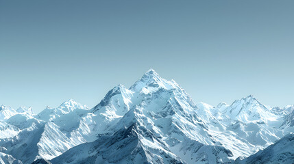 Obraz premium Snow-Covered Peak Under Blue Sky background 