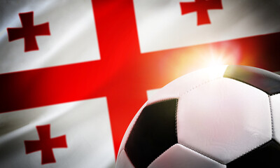Georgia soccer background with ball and country flag