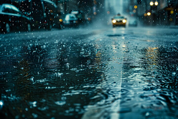 Rainy roads at night