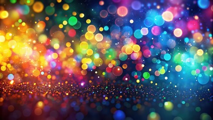 Fototapeta premium Abstract particles background with colorful bokeh , particles, abstract, background, colorful, bokeh, vibrant, shades, sparkles, glowing, texture, light, pattern, design, festive, digital