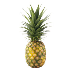 Fototapeta premium High-quality image of a fresh pineapple with vibrant green leaves and textured yellow skin, perfect for food and drink projects.
