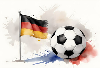 Naklejka premium European Union footbal soccer ball with German flag