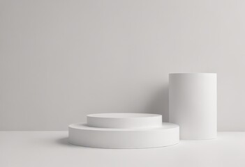 white podium on white background