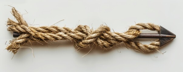 A concept image of an intertwined rope arrow, symbolizing unity and collaborative direction