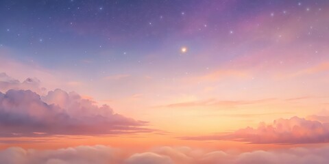 Tranquil sky with soft hues of peach fuzz color in the background, serene, peaceful, beautiful, sky, nature, pastel, clouds, background, tranquil, ethereal, dreamy, calming, serene, peaceful