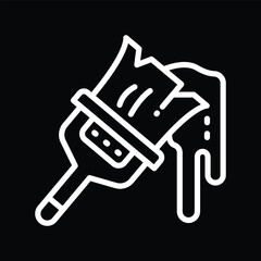 Paint Brush Line Art Icon