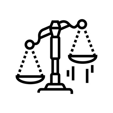 recommend clip art: scales tipping favor progress line icon vector. scales tipping favor progress sign. isolated contour symbol black illustration