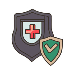 Obraz premium Medical and health insurance outline icon isolated