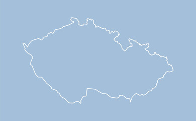 Vector outline map Czech, line border country