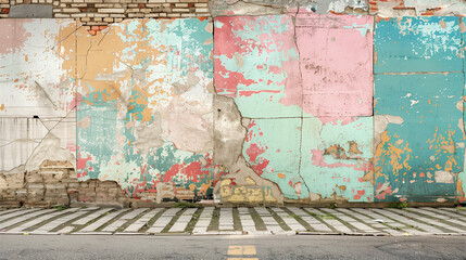 Grunge wall with cracked paint texture, weathered and aged, site background with copy space