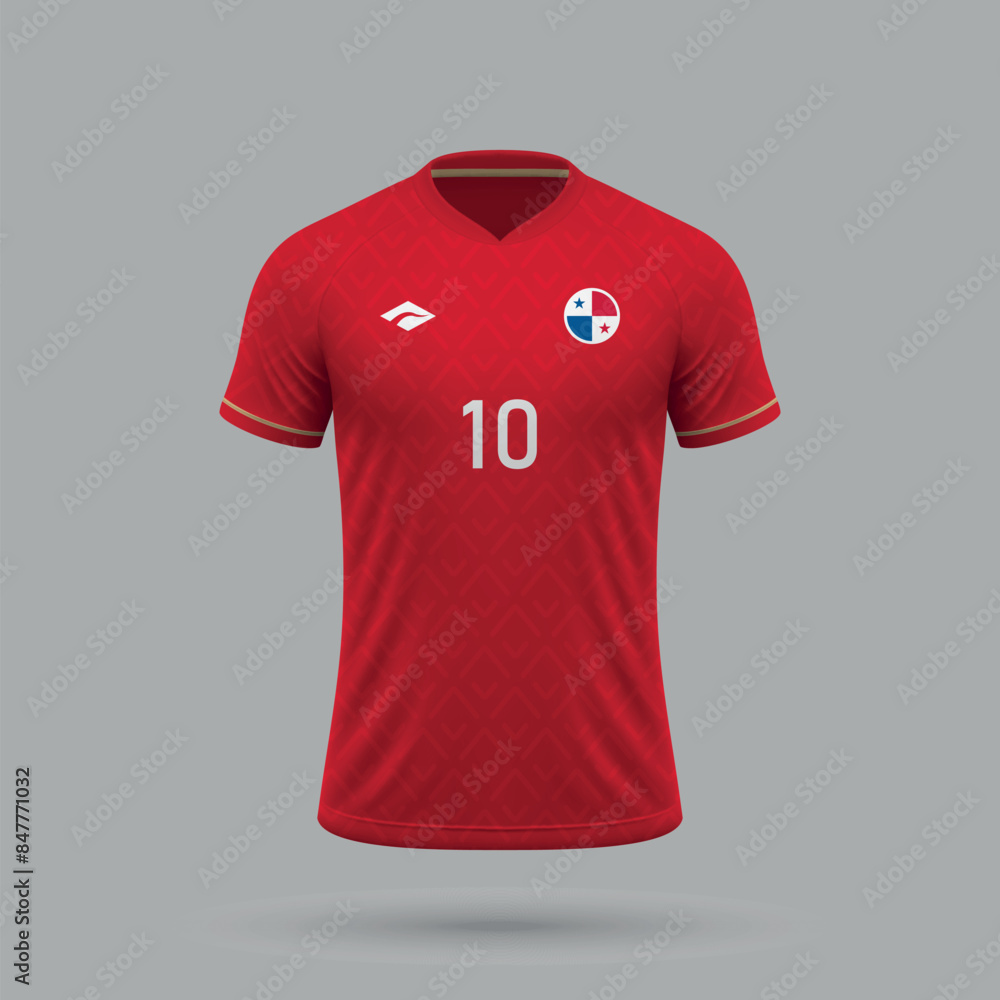 Wall mural 3d realistic soccer home jersey Panama national team 2024