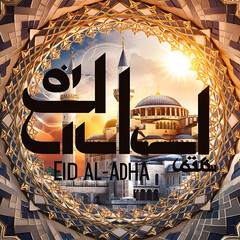 Happy Eid Al Adha Mubarak Muslim holiday islamic decoration background