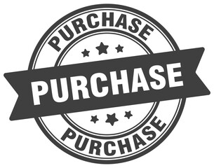 purchase stamp. purchase label on transparent background. round sign