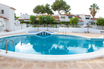 Modern residential swimming pool area