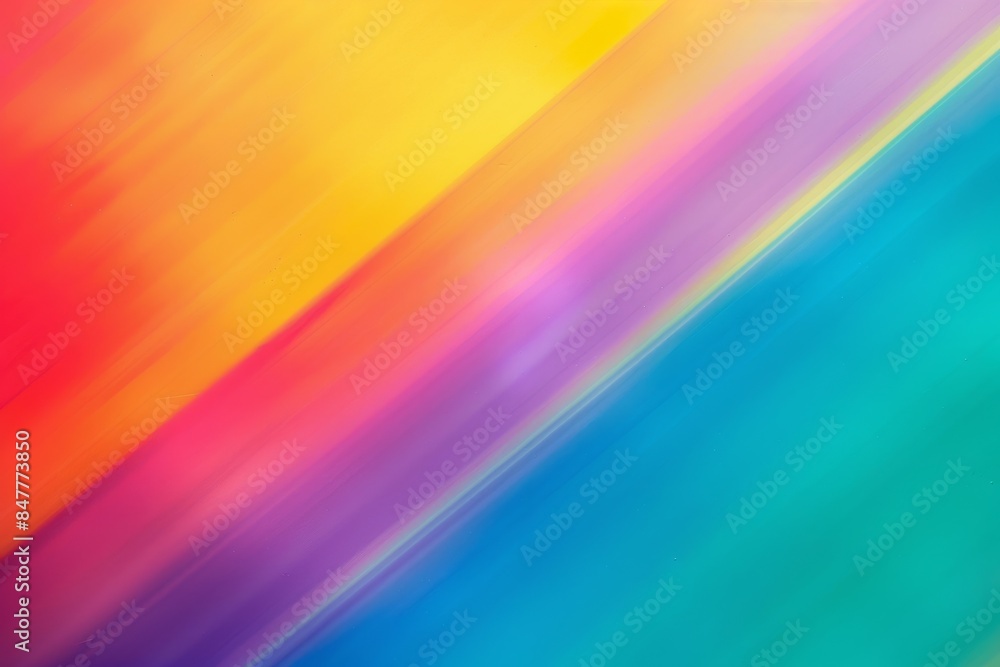 Wall mural vibrant rainbow color gradient background with smooth diagonal lines