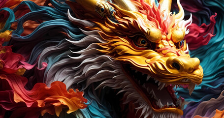 Beautiful elegant legendary chinese dragon for book cover