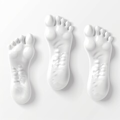 Footprint icon, foot print symbol, human barefoot sprint silhouette, track, human step on white