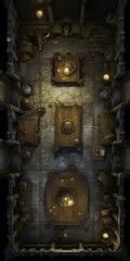 DnD Battlemap Treasure Room of the Whispers - Hidden treasure in a mysterious room.