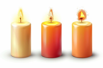 Candle icon, paraffin decoration, candlelight symbol, relax aroma candle decoration spa interior, cozy atmosphere