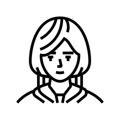 girl avatar japanese line icon vector. girl avatar japanese sign. isolated contour symbol black illustration