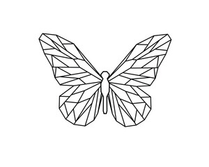 Abstract Geometric linear animal. polygonal butterfly.