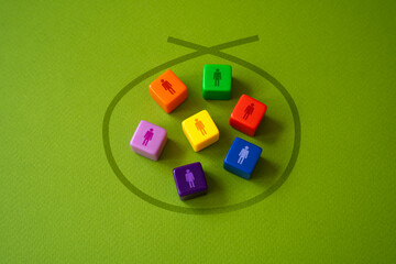Multicultural group of people circled. Cooperation and collaboration. Team and teamwork. Protection...