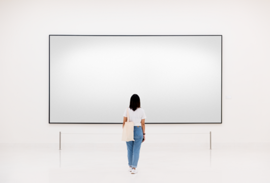 Billboard PNG sign mockup indoors advertisement