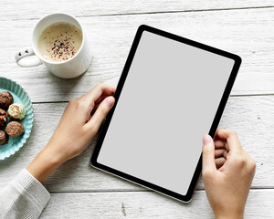 Tablet screen png mockup, digital device