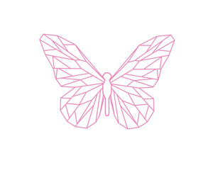 pink buterfly hand drawn design